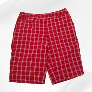 🎯🎯SALE🎯🎯 Jones NY Red Plaid Bermuda Shorts Sz 6p